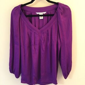Diane Von Furstenberg V neck Cahil Blouse Purple